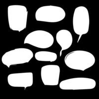 a set of speech bubbles on a black background vector