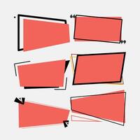 a set of red and black frames with arrows vector