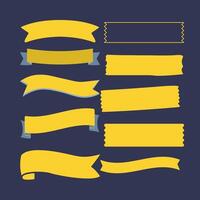 yellow ribbons and banners set on a dark blue background vector