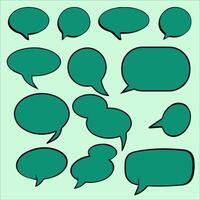 Set of speech bubbles in flat style. Hand drawn illustration. vector