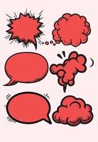 cómic habla burbujas conjunto de rojo habla burbujas ilustración vector