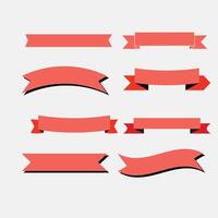 a set of red ribbons on a white background vector