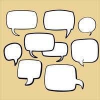 Set of speech bubbles in doodle style vector