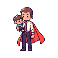 cute father hero concept for father's day icon character cartoon png