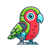 cute icon character parrot cyborg png