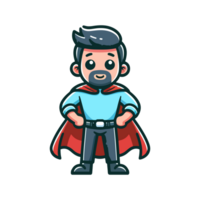 cute icon character father hero concept for father's day png