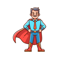 cute icon character father hero concept for father's day png