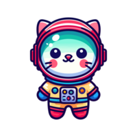 cute icon character cat astronaut png