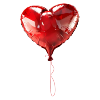 3D Rendering of a Heart Shape Love Balloon on Transparent Background png