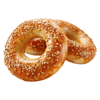 3d Renderização do uma saboroso rosquinhas Castanho em transparente fundo png