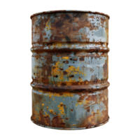 3D Rendering of a Rusted Iron Drum Transparent Background png