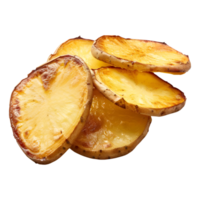 3d representación de un frito patatas en transparente antecedentes png