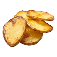 3d representación de un frito patatas en transparente antecedentes png