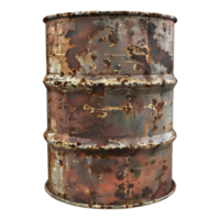 3d representación de un oxidado hierro tambor transparente antecedentes png