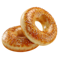 3D Rendering of a Tasty Donuts Brown on Transparent Background png