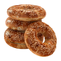 3D Rendering of a Tasty Donuts Brown on Transparent Background png