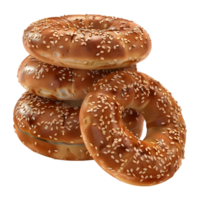 3D Rendering of a Tasty Donuts Brown on Transparent Background png