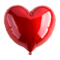 3D Rendering of a Heart Shape Love Balloon on Transparent Background png