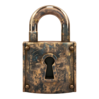 3D Rendering of a Padlock Transparent Background png