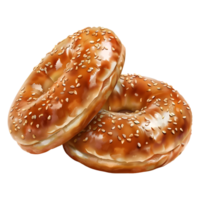 3d renderen van een smakelijk donuts bruin Aan transparant achtergrond png