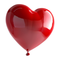 3d Rendern von ein Herz gestalten Liebe Ballon auf transparent Hintergrund png