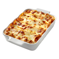 3D Rendering of a Lasagna in baking dish Transparent Background png