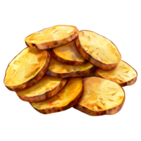 3D Rendering of a Fried Potatoes on Transparent Background png