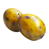 3d representación de un amarillo podrido mangos transparente antecedentes png