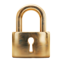 3D Rendering of a Padlock Transparent Background png