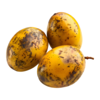 3d representación de un amarillo podrido mangos transparente antecedentes png