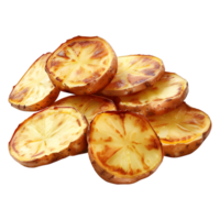 3d Renderização do uma frito batatas em transparente fundo png