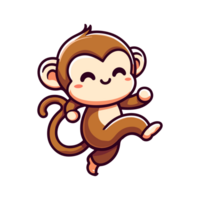 dibujos animados linda mono contento icono personaje png