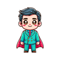 cute icon character father hero concept for father's day png