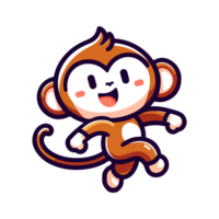 cartoon cute monkey happy icon character png