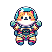 schattig icoon karakter kat astronaut png