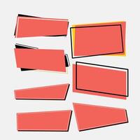 conjunto de rojo, naranja y amarillo marcos para texto vector