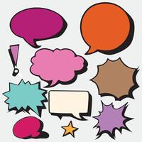 a set of speech bubbles with different colors vector