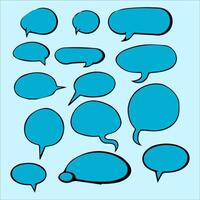 Set of speech bubbles. Illustration. Isolated on blue background. vector