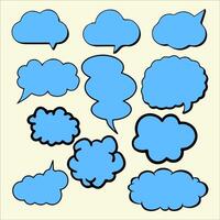 Set of hand drawn speech bubbles in retro style illustration. vector