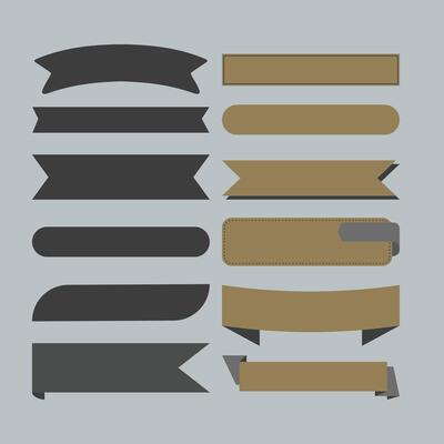 Set of ribbons and banners illustration.