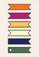 Set of colored ribbons. Illustration in flat design style. vector