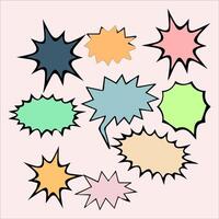 Set of colorful comic speech bubbles. Illustration in flat style. vector