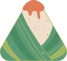 tradicional zongzi bola de masa hervida alimento, continuar barco festival ilustración gráfico elemento vector