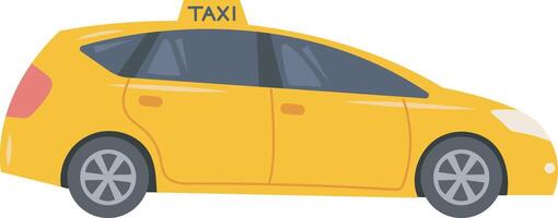 Yellow Taxi Cab Transport Vehicle Car Service Illustration Graphic Element Art Card vector