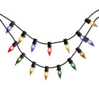 3D Rendering of a Decorative Colorful Lights on Transparent Background png