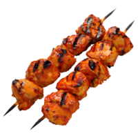 3D Rendering of a Brown Chicken Tikka Stick on Transparent Background png