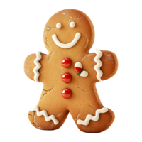 3D Rendering of a Gingerbread Christmas Cookie on Transparent Background png