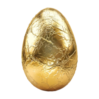 3D Rendering of a Golden Egg on Transparent Background png