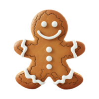 3D Rendering of a Gingerbread Christmas Cookie on Transparent Background png