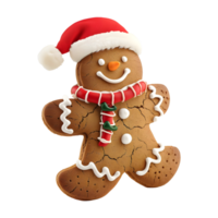 3D Rendering of a Gingerbread Christmas Cookie on Transparent Background png